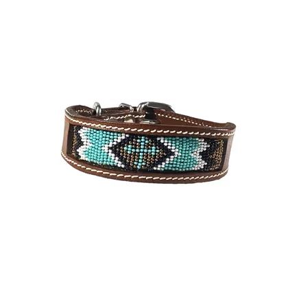 Coleira Cachorro Couro Miçanga Mr 19