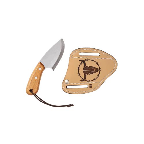 Mini Faca Com Bainha Couro Long Horn
