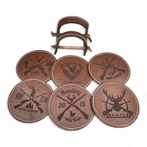 Porta Copo Em Couro Hunter Club
