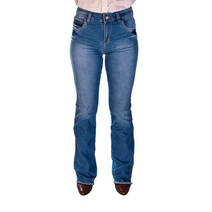 Calça Fem Flare Stone Plissado King Farm