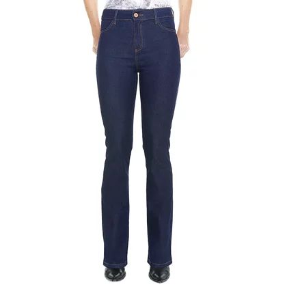 Calça Jeans Feminina Boot Cut Cintura Alta Amaciada Tassa