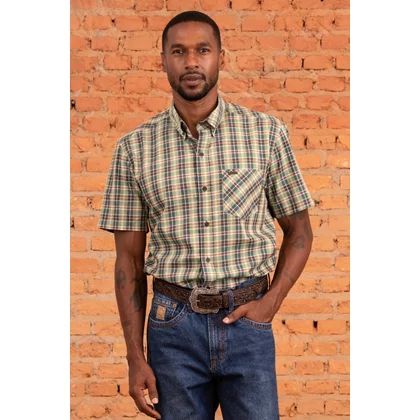 Camisa Masc M/C Militar  Xadrez Tassa