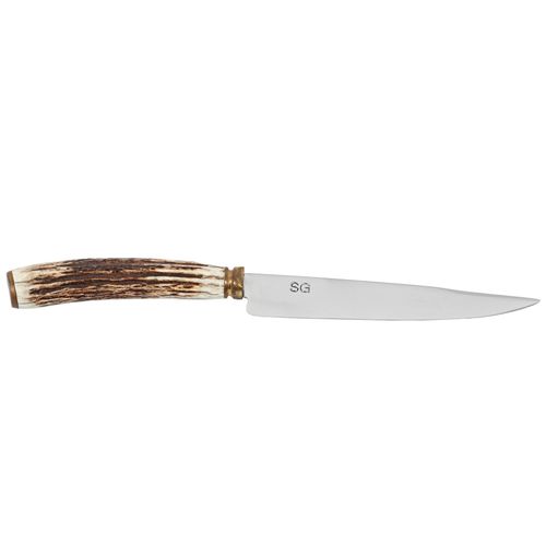 Faca Trad Inox 3mm Cabo De Chifre Cervo 6'