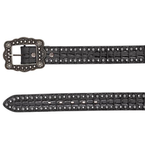 Cinto Couro Jacare Croco Preto Arizona Belts