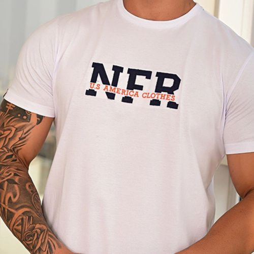Camiseta Masc Nfr Bordada Bc