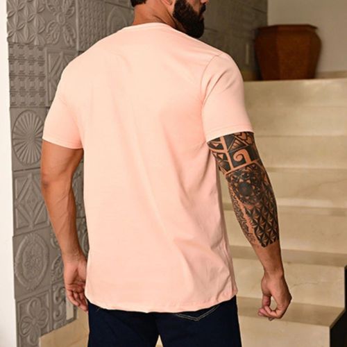 Camiseta Masc Nfr Bordada Salmão
