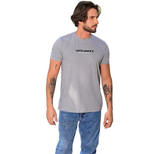 Camiseta Masc Nfr Bordada Mescla
