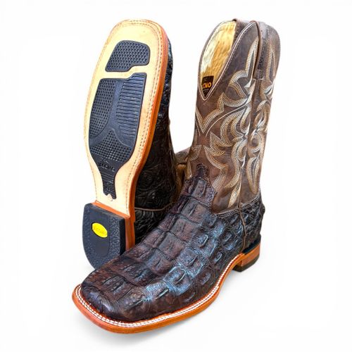 Bota Couro Jacare Rabo Café/Oil Cafe