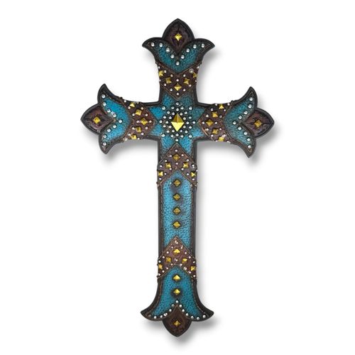 Cruz Decorativa em Resina com Pedrarias B