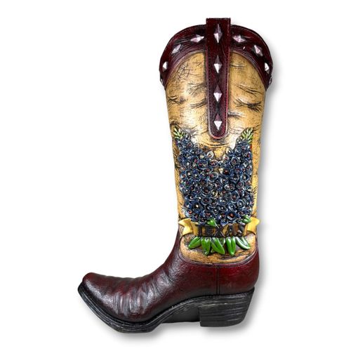 Vaso Decorativo Bota Western em Resina