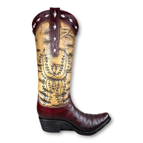 Vaso Decorativo Bota Western em Resina