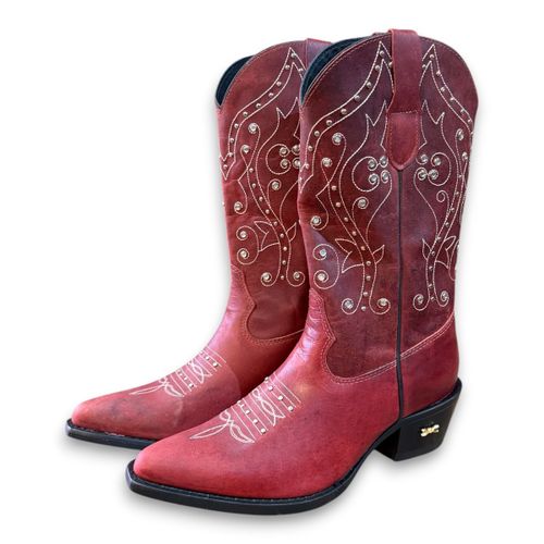 Bota Fem Fossil Vermelha Jacomo