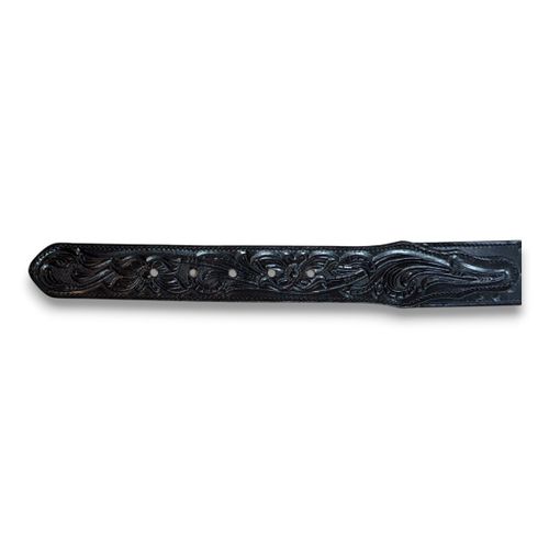 Cinto de Couro Avestruz Preto Master