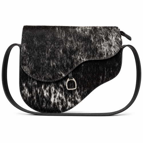 Bolsa Couro Pelo Preto Colorado