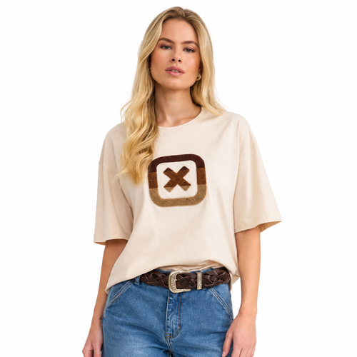 Camiseta Oversized Fio 30 Areia