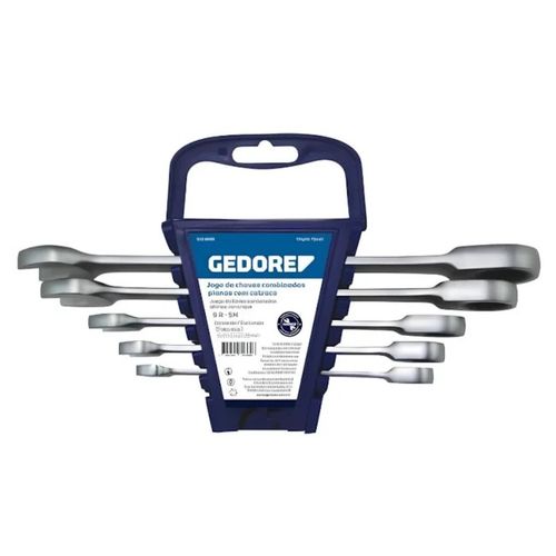JOGO CHAVE COMBINADA CATRACA 8-19mm 5 peças GEDORE BLUE