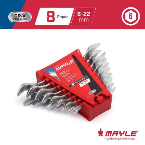 JOGO CHAVE FIXA 6 - 22mm 8P MAYLE