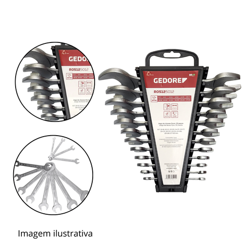 JOGO CHAVE FIXA 6 - 32mm 12P GEDORE RED