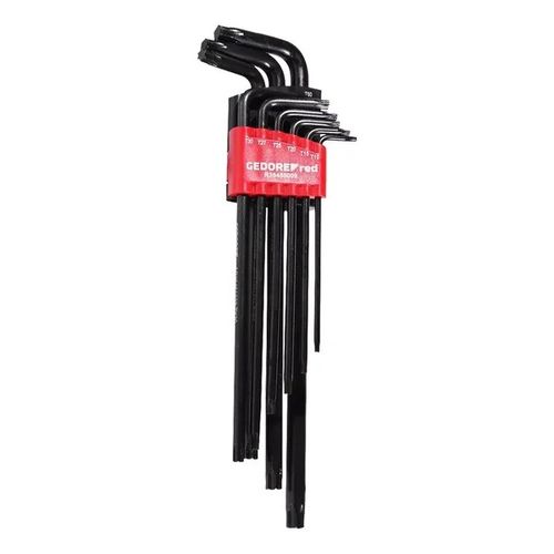 JOGO CHAVE TORX LONGA T10-T50 9P SUPORTE GEDORE RED