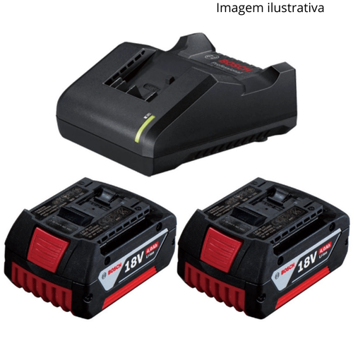KIT CARREGADOR + 2 BATERIAS 18V 4A BOSCH
