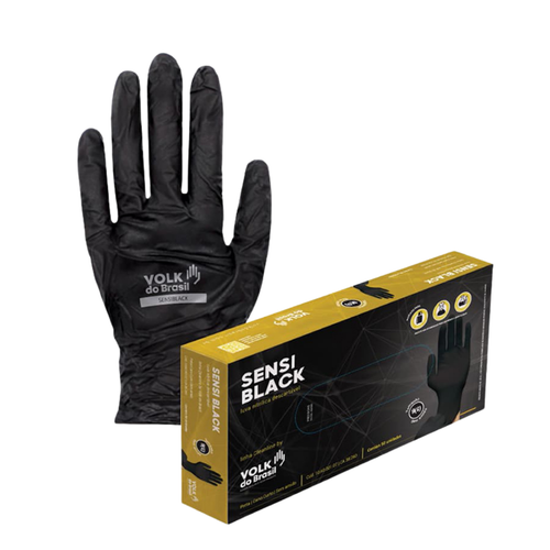 LUVA NITRILICA DESCARTAVEL PRETA G 50P SENSI BLACK VOLK - CA