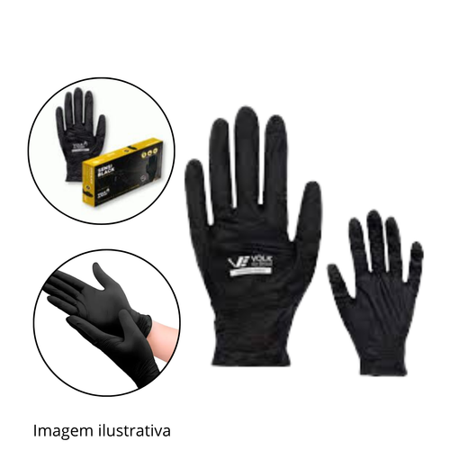 LUVA NITRILICA DESCARTAVEL PRETA G 50P SENSI BLACK VOLK - CA