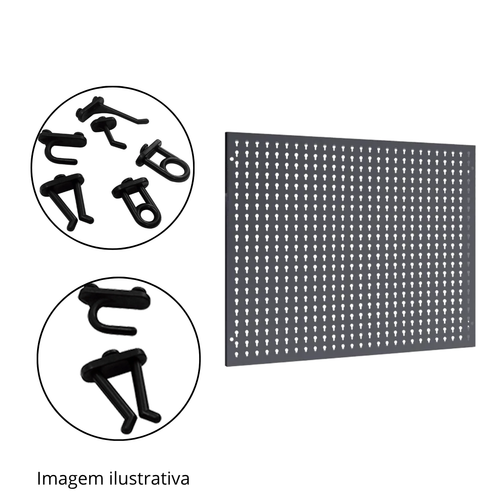 PAINEL METÁLICO COM GANCHOS 0,72X0,57 PRESTO