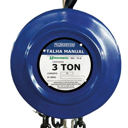TALHA MANUAL CORRENTE 3000 KGS 5MTS MARCON