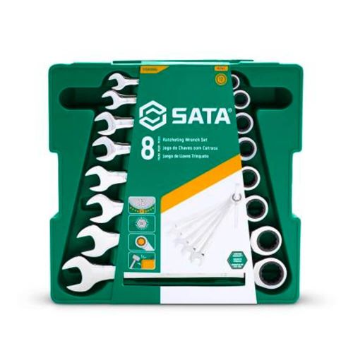 JOGO CHAVE COMBINADA CATRACA 8-19MM 8P SATA ST08008SJ