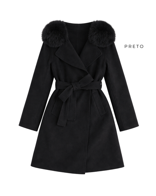 CASACO CASHMERE 3/4 E GOLA  - PRONTA ENTREGA