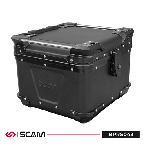 Baú Superior Alumínio Preto Fosco 43L Ushuaia Rev BPRS043 Scam