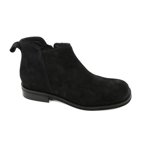 Bota cano curto de couro nobuck feminina preta