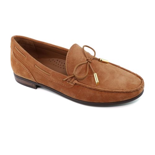 Mocassim de couro com tiras feminino 