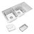 Thumb do produto Cuba Dupla Inox Acetinado com Lixeira 920 x 450 Funzionale 229 Debacco