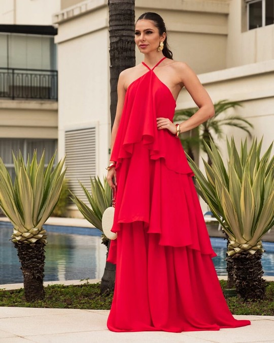 Foto do produto Vestido Longo Vermelho Escócia