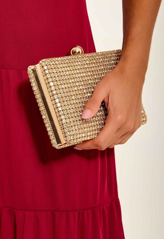 Foto do produto Clutch Dourada Cristaly 
