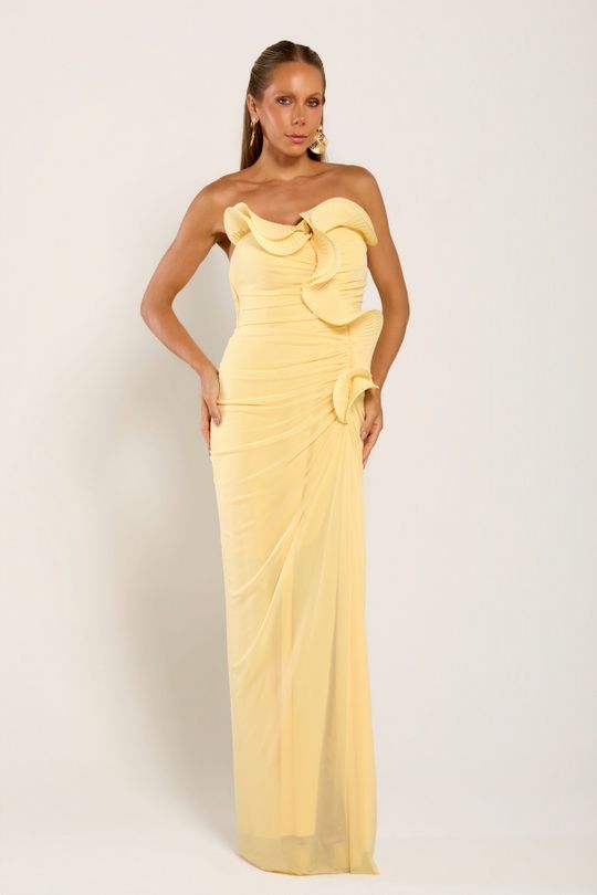Foto do produto Vestido Longo Amarelo Manteiga Chianti
