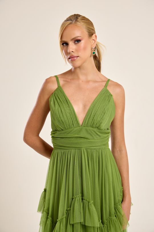 Foto do produto  Vestido Longo Verde Oliva San Martin
