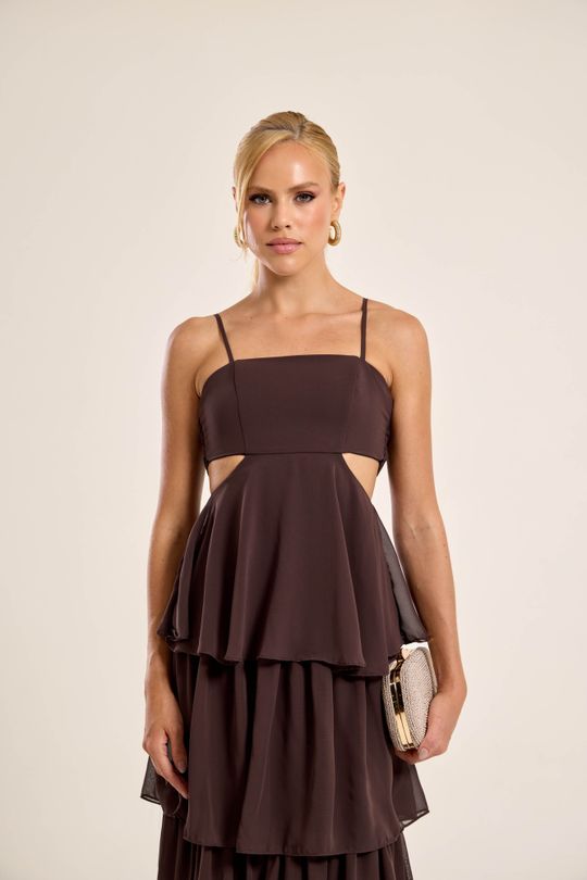 Foto do produto Vestido Longo Marrom Pernambuco