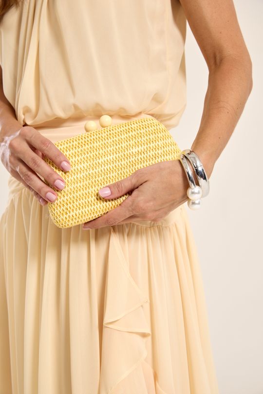 Foto do produto Clutch Palha Amarela Vivi