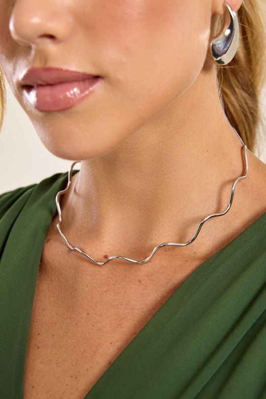 Foto do produto  Choker Prata Ondine
