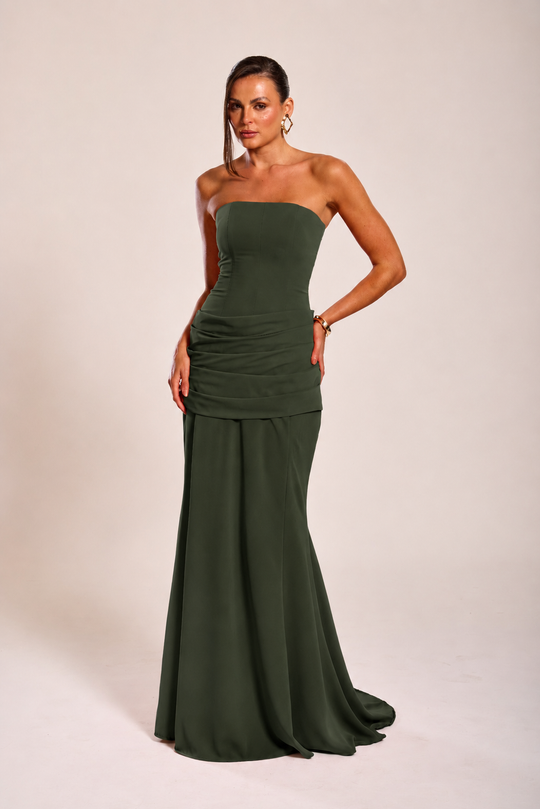 Foto do produto Vestido Longo Verde Oliva Marselha