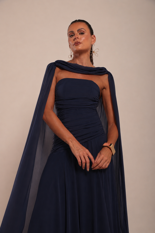 Foto do produto Vestido Longo Azul Marinho  Algarve