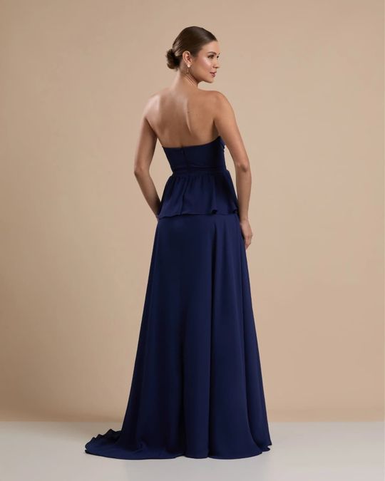 Foto do produto Vestido Longo Azul Marinho Chile 
