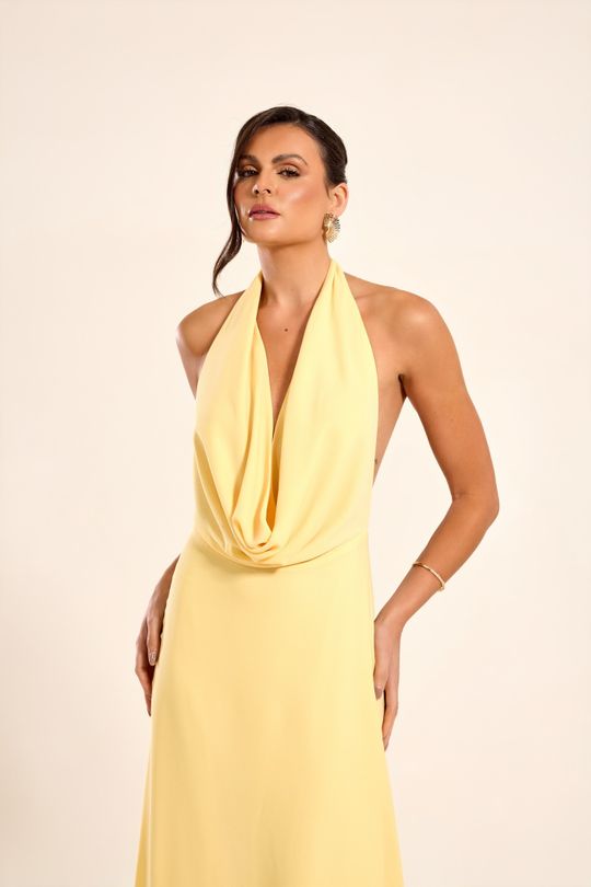 Foto do produto Vestido Longo Amarelo Manteiga Marrocos