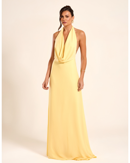 Foto do produto Vestido Longo Amarelo Manteiga Marrocos