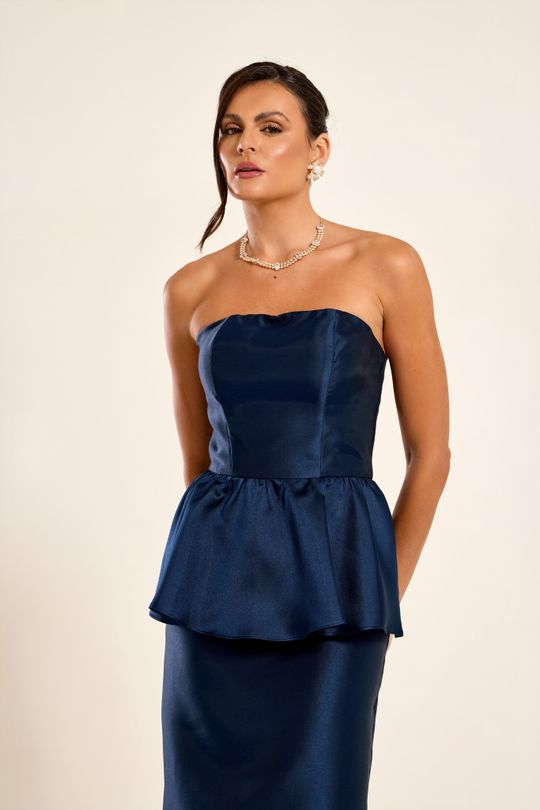 Foto do produto Vestido Longo Azul Marinho  Albânia 