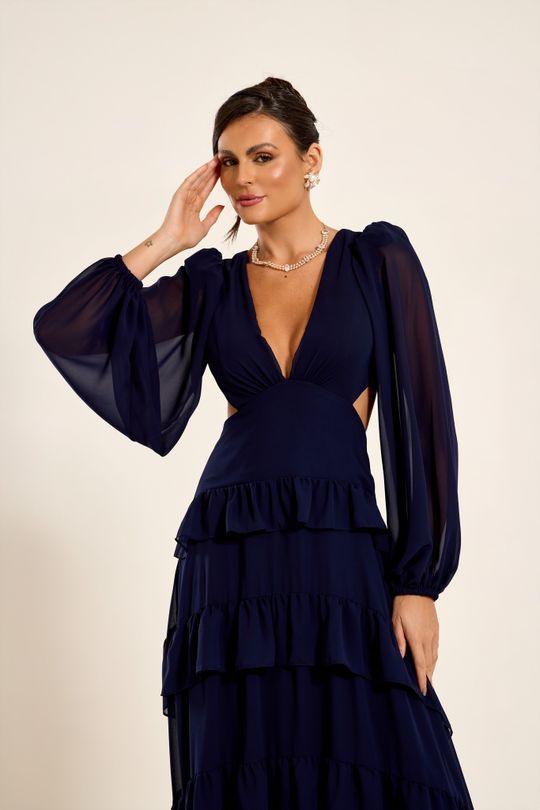 Foto do produto  Vestido Longo Azul Marinho  Trancoso