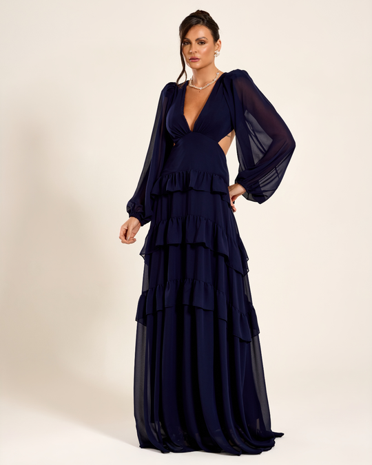 Foto do produto  Vestido Longo Azul Marinho  Trancoso