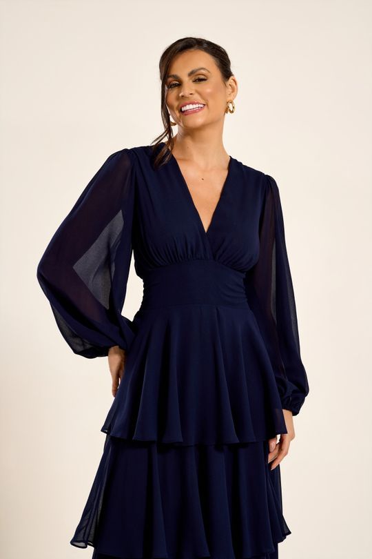 Foto do produto Vestido Longo Azul Marinho  Nice